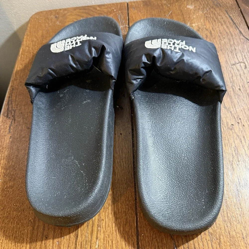 The North Face Men's Nuptse Slides US 9 Black 700 Down Puffer Sandals Shoes